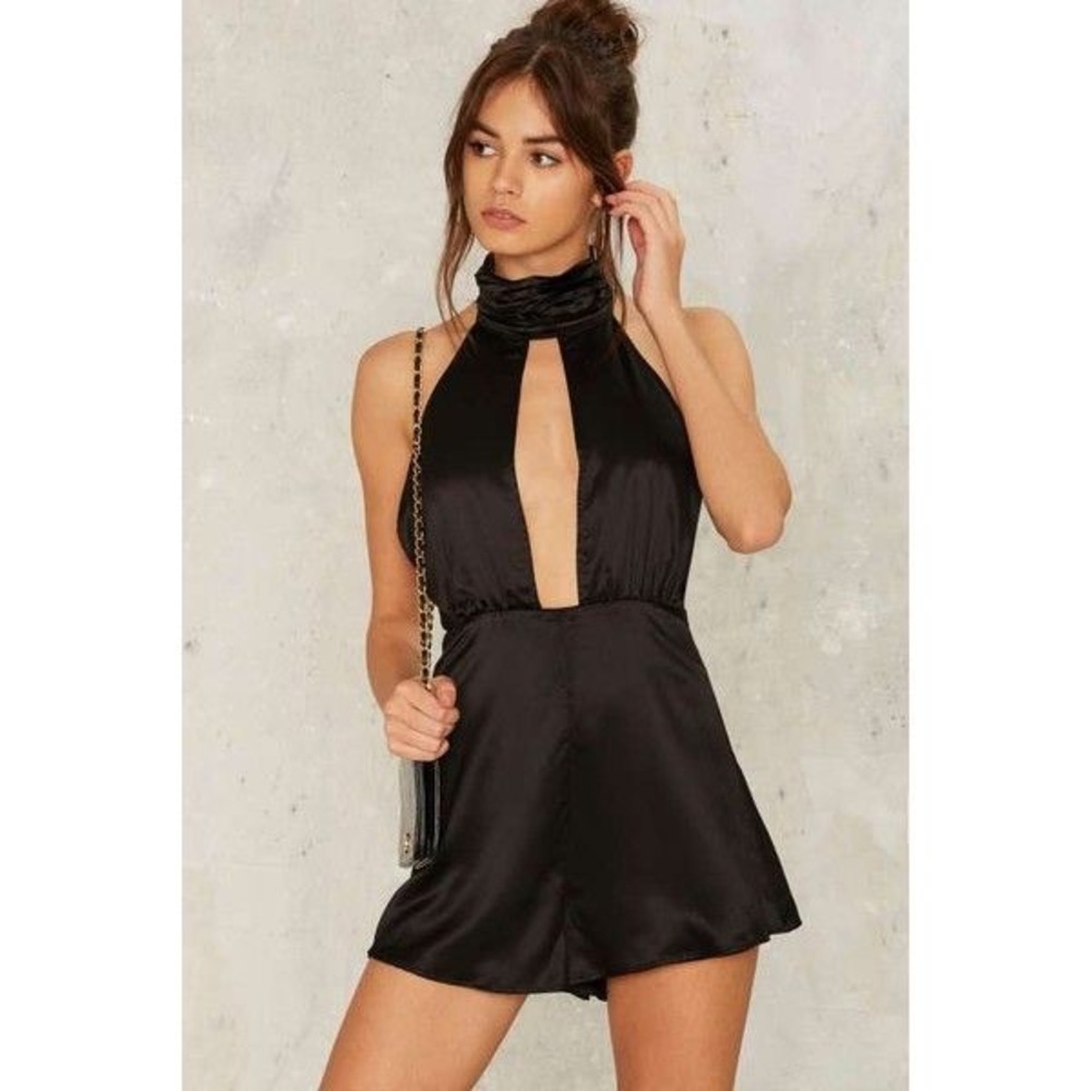 NASTY GAL High Neck Cut Out Romper